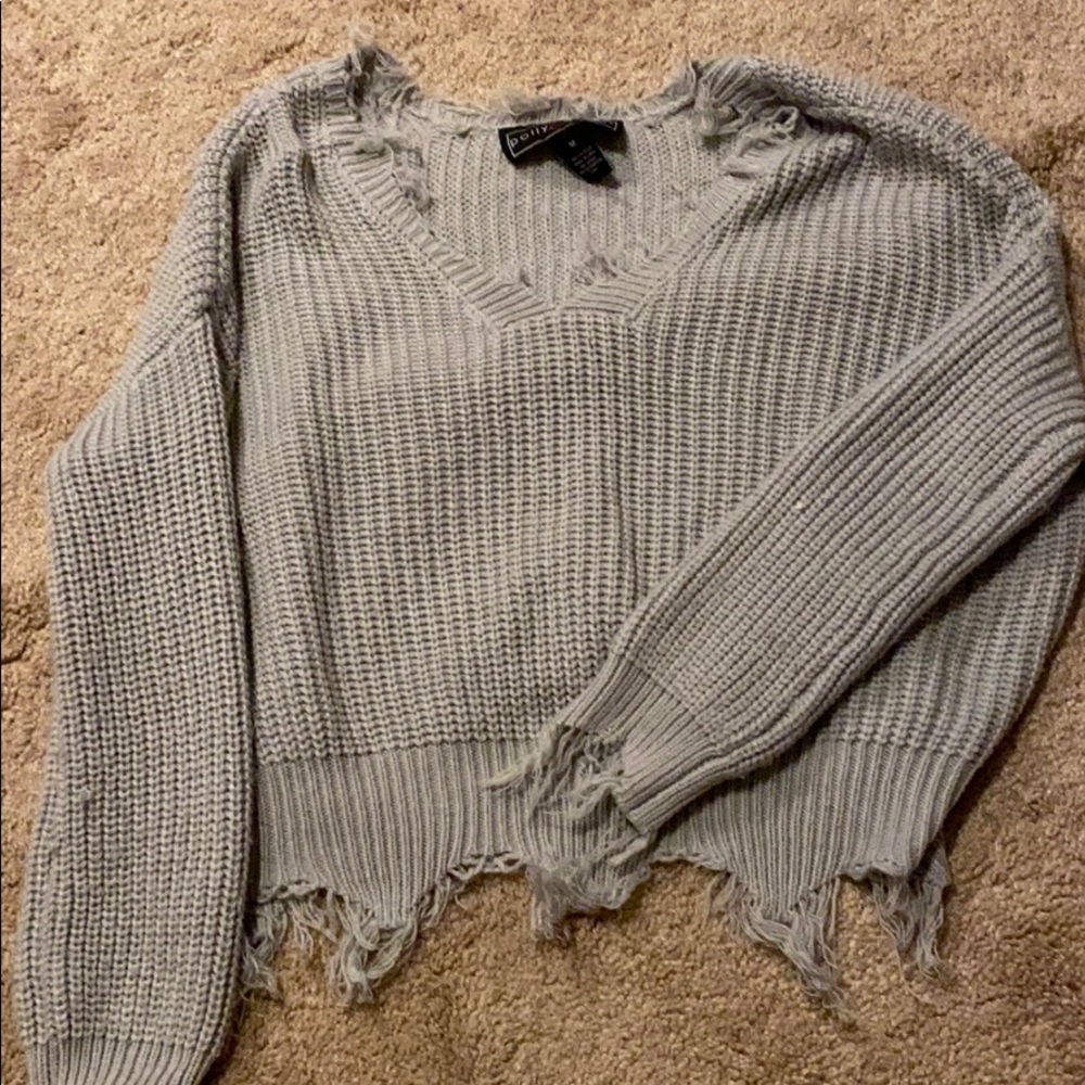 Grey Distressed Sweater